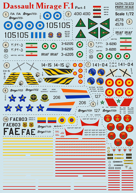 1/72 Dassault Mirage F.1 (wet decals) Part 1