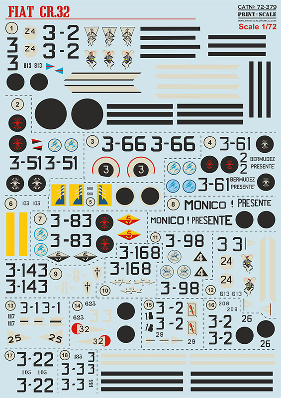 1/72 Fiat CR.32 Spanish Civil War (wet decals)