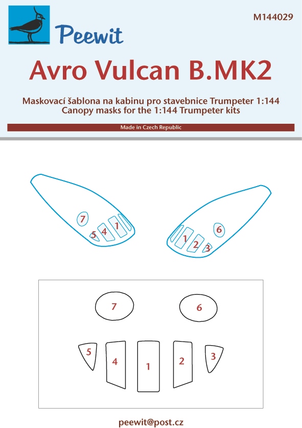 1/144 Canopy mask Avro Vulcan B.Mk2 (TRUMP)