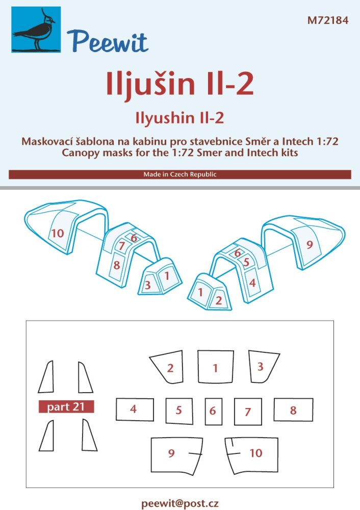 1/72 Canopy mask Ilyushin IL-2 (SMER/INTECH)