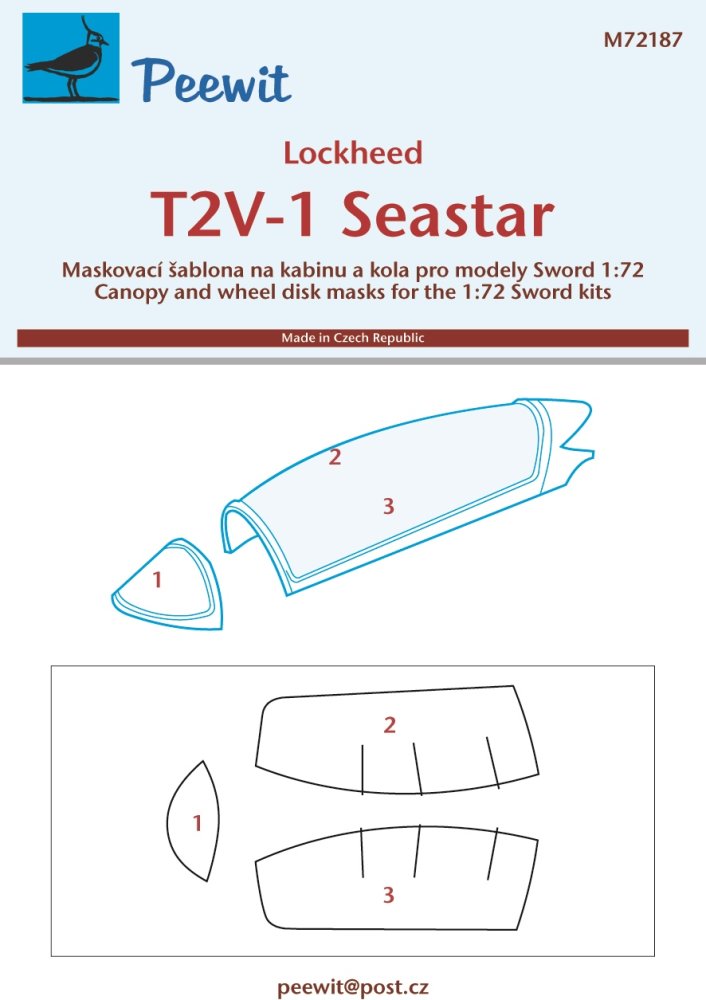 1/72 Canopy mask Lockheed T2V-1 Seastar (SWD)