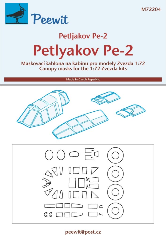 1/72 Canopy mask Petlyakov Pe-2 (ZVE)
