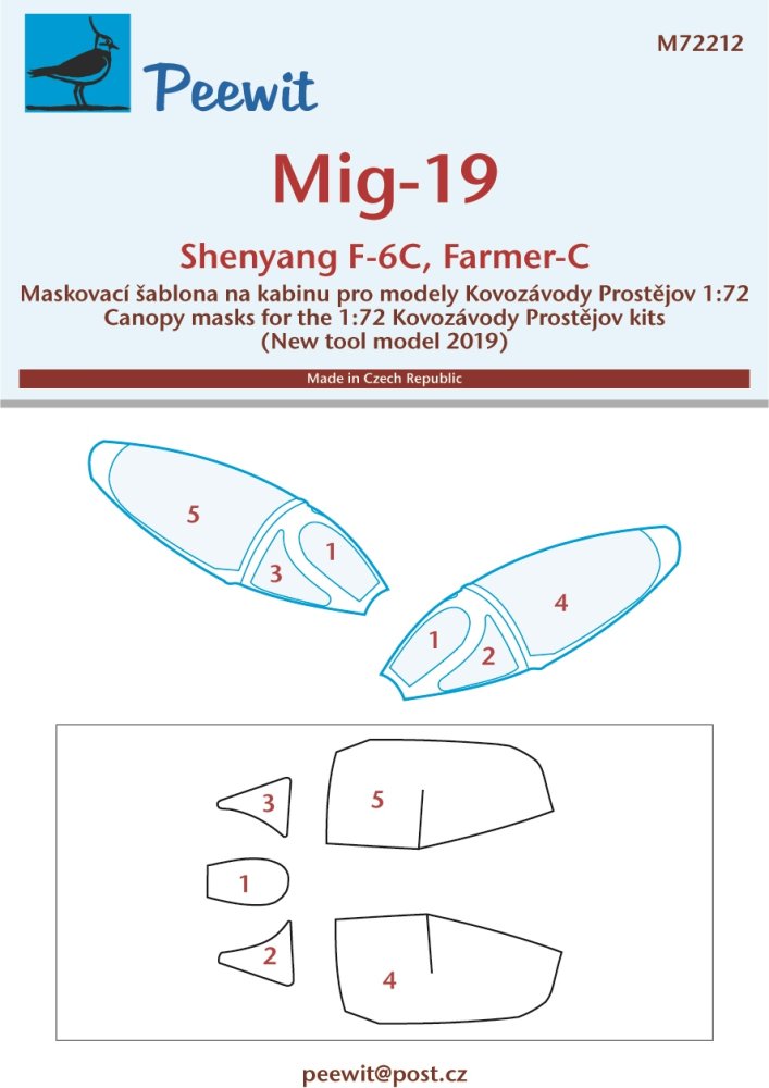 1/72 Canopy mask MiG-19/Shenyang F-6C (KP)