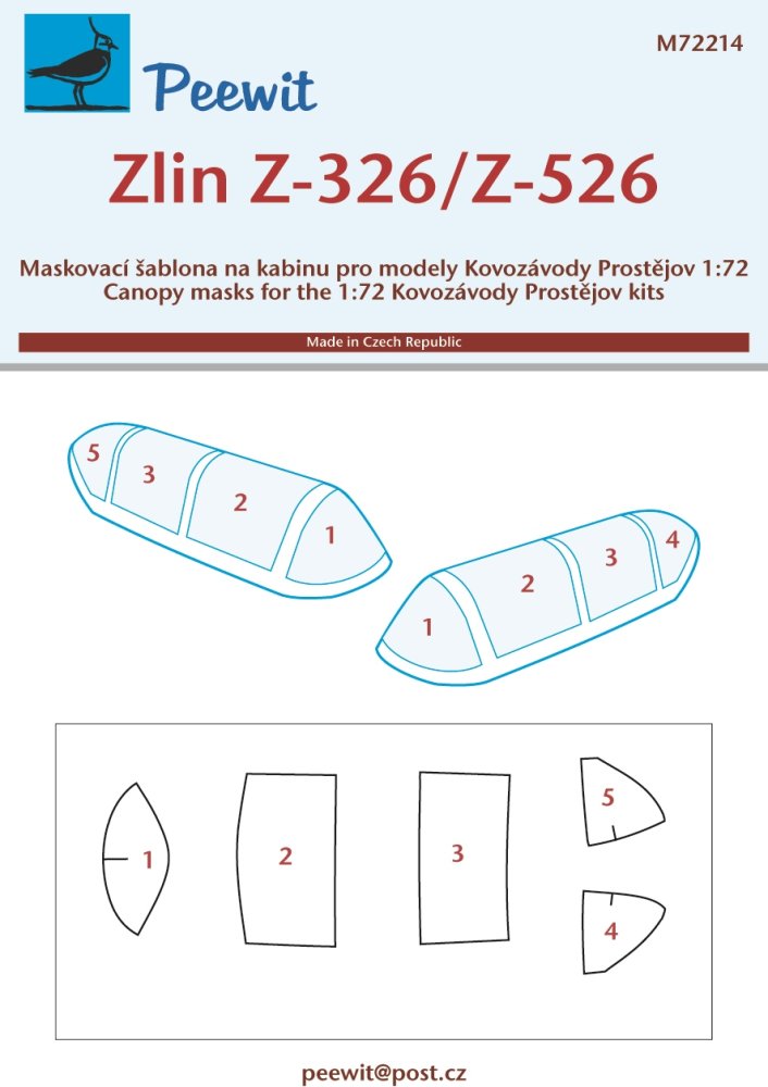 1/72 Canopy mask Zlin Z-326/Z-526 (KP)