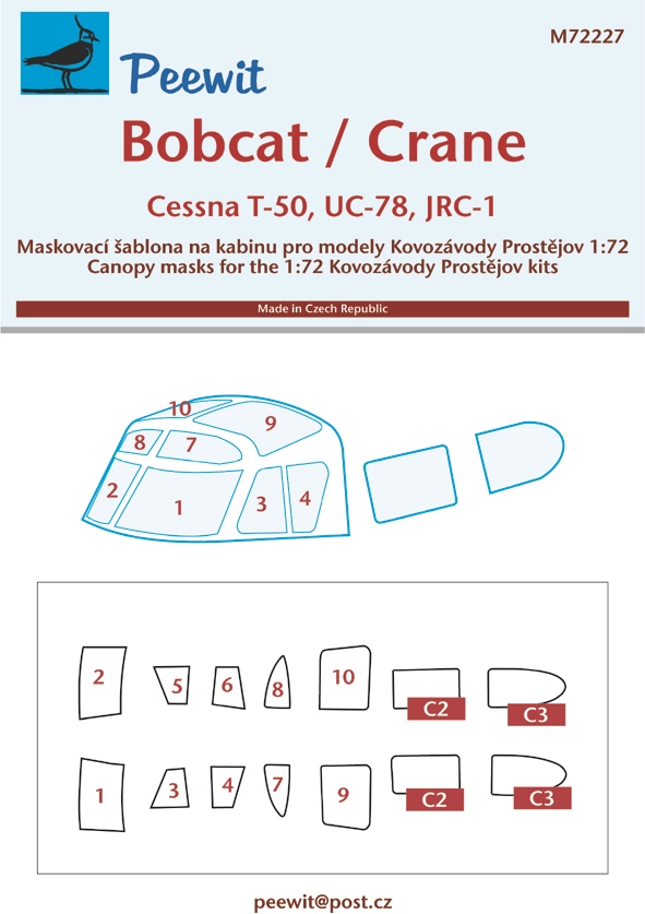 1/72 Canopy mask Cessna Bobcat/Crane (KP)