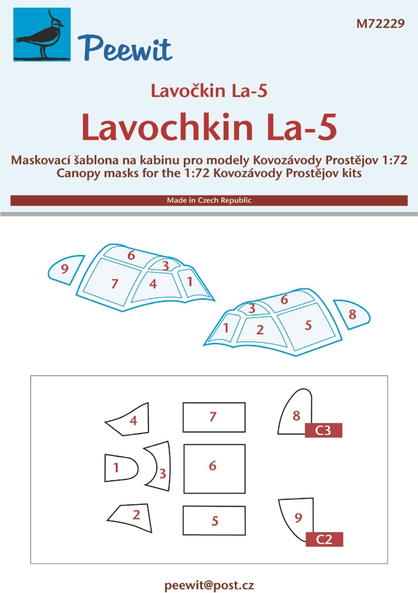 1/72 Canopy mask Lavochkin La-5 (KP)