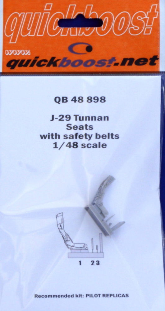 1/48 J-29 Tunnan seats w/ safety belts (PIL.REPL.)