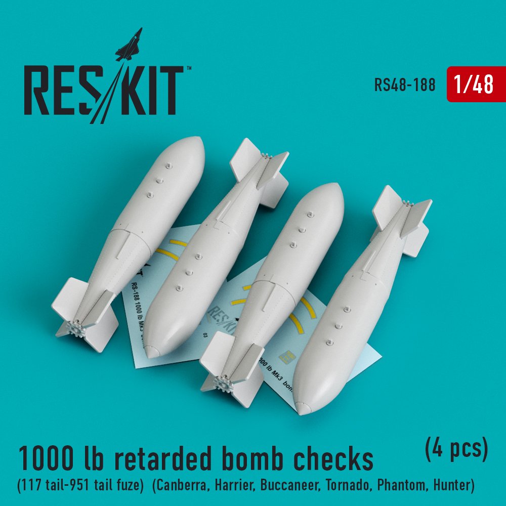 1/48 1000 lb retarded bomb checks (4 pcs.)