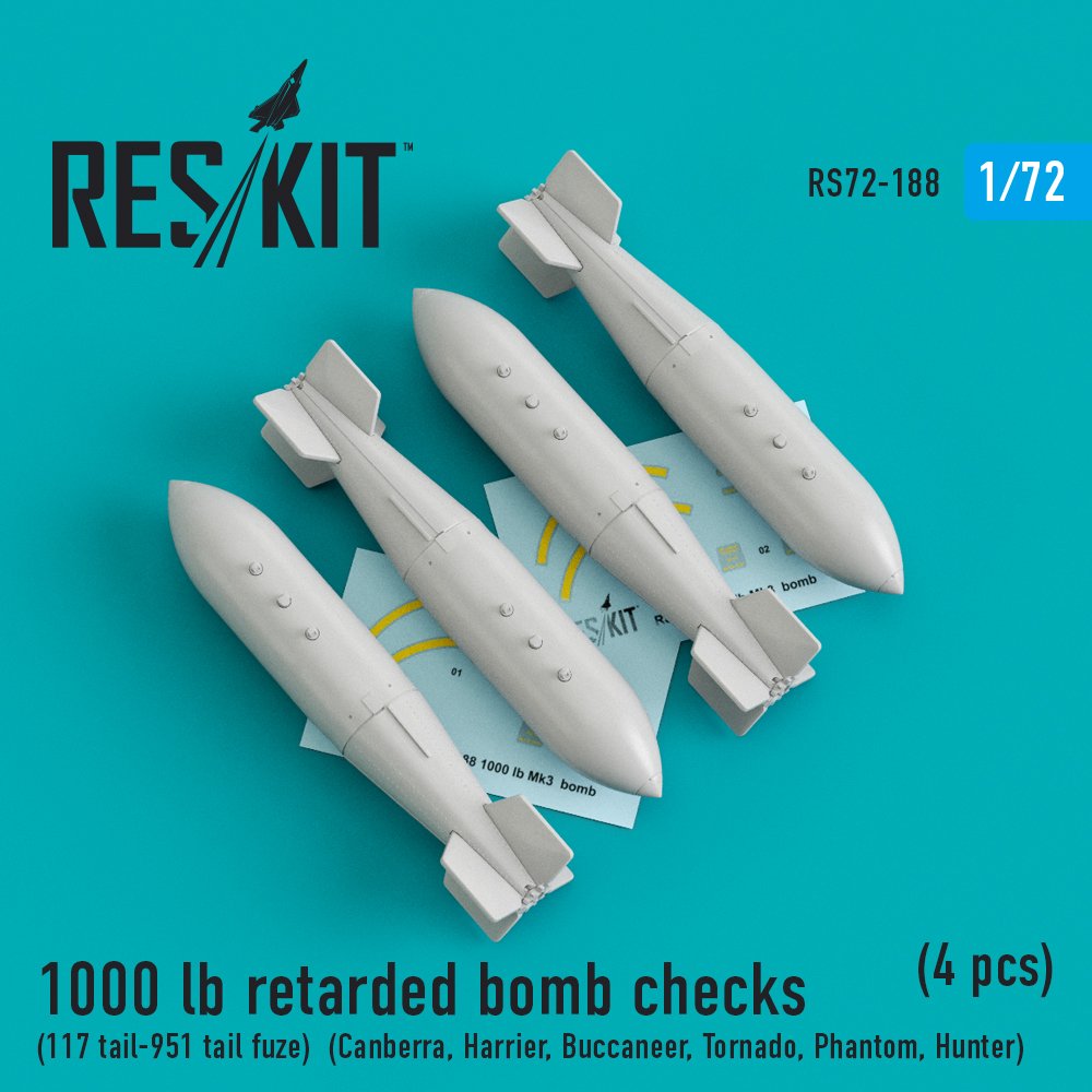 1/72 1000 lb retarded bomb checks (4 pcs.)