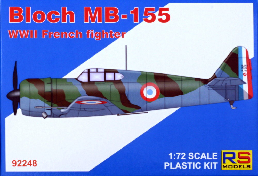 1/72 Bloch MB-155 French WWII fighter (5x camo)