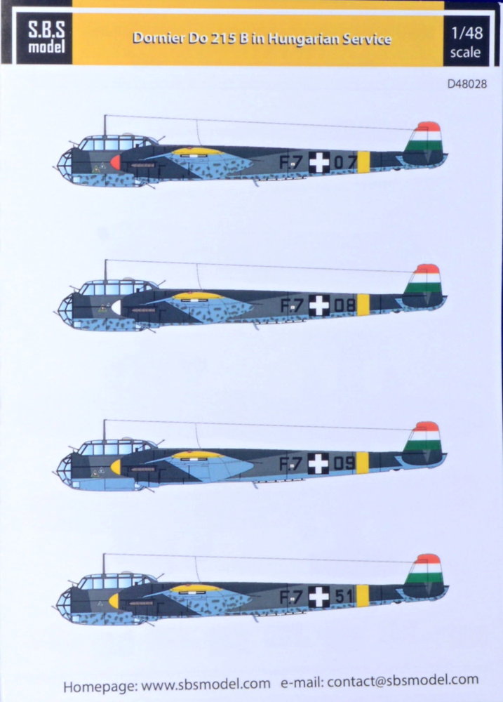 1/48 Decal Do 215B in Hungarian Service