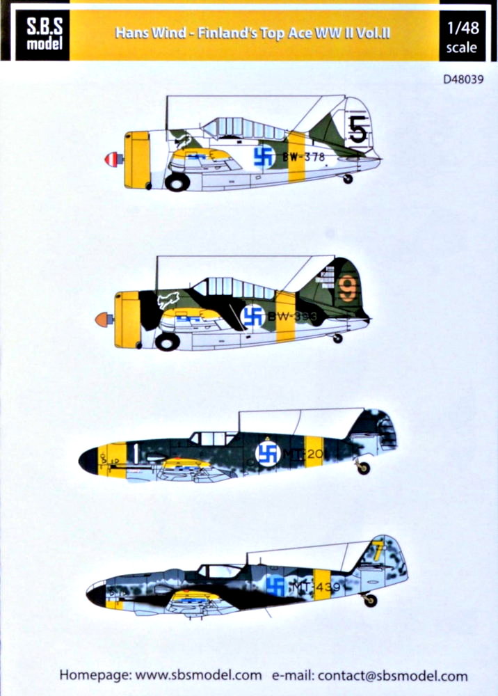 1/48 Decal Hans Wind Finland's Top Ace WWII