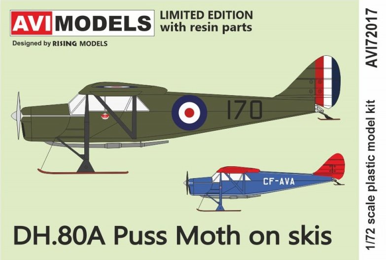 1/72 DH.80A Puss Moth on skis (2x camo)