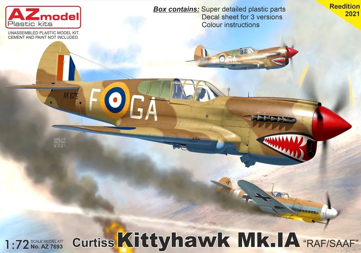 1/72 AZ Model AVG Curtiss P 40E Warhawk AVG Flying Tigers # 7696 Re-Release 