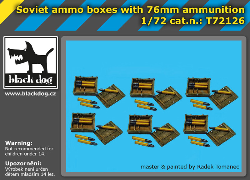 1/72 Soviet ammo boxes with 76 mm ammunition