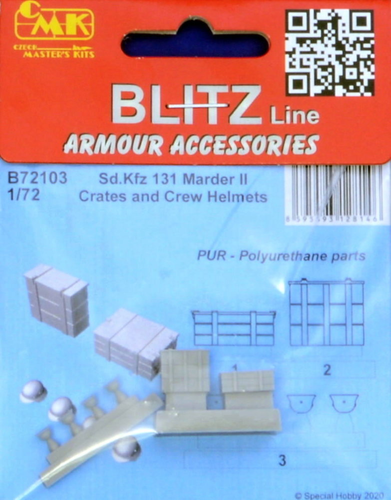 1/72 Sd.Kfz 131 Marder II Crates and Crew Helmets