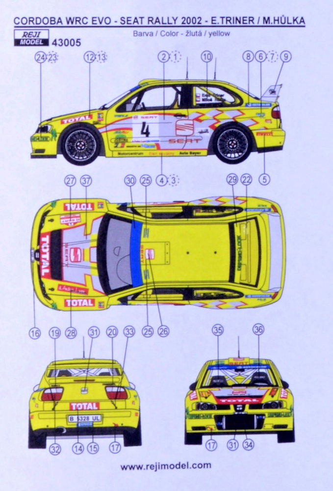 1/43 Cordoba WRC EVO Rallye C.Krumlov 2002