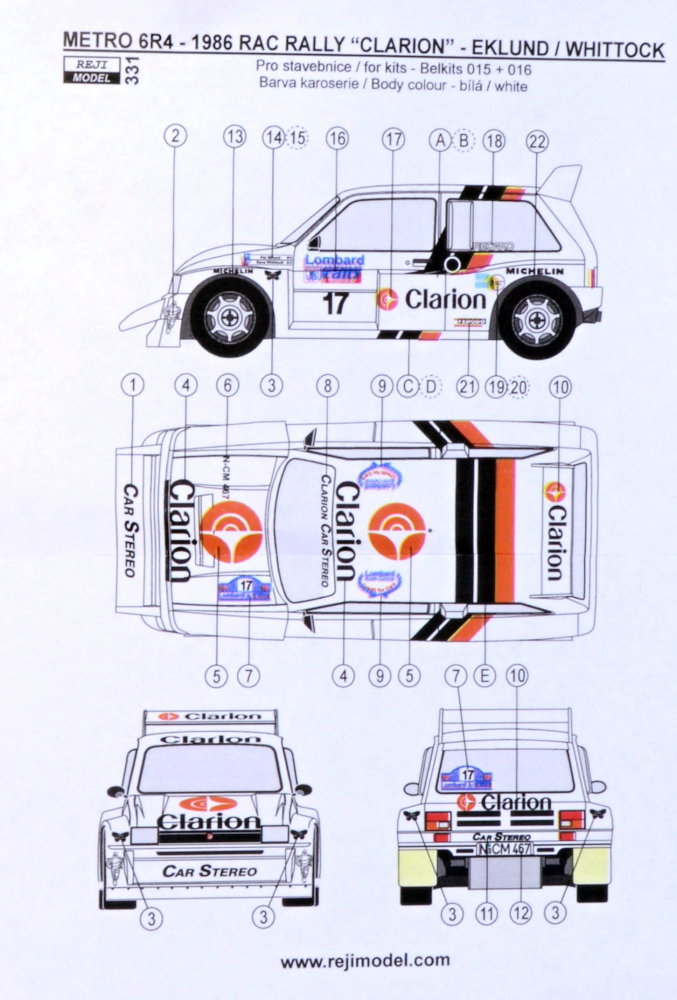 1/24 Metro 6R4 Clarion team Europe RAC Rallye 1986