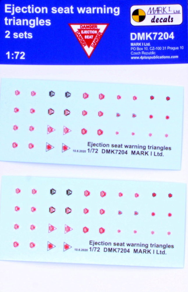 1/72 Decals Eject.seat warning triangles (2 sets)