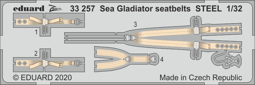 1/32 Sea Gladiator seatbelts STEEL (ICM)