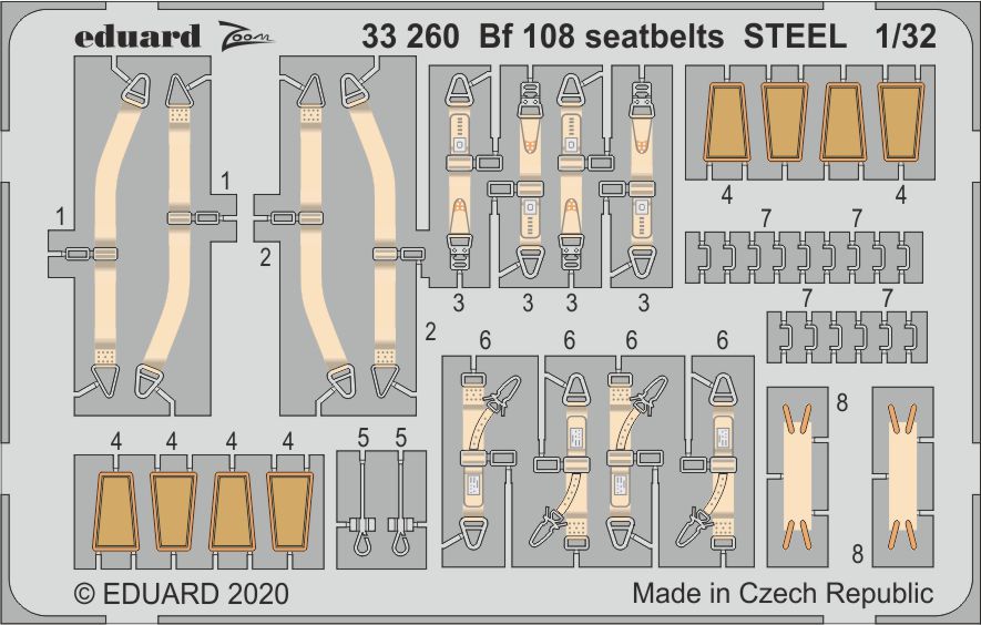 1/32 Bf 108 seatbelts STEEL (EDU)