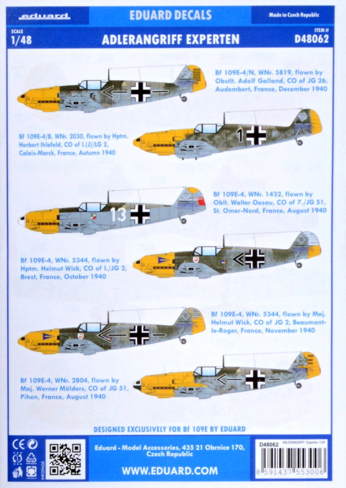 1/48 Decals ADLERANGRIFF: Experten (EDU)