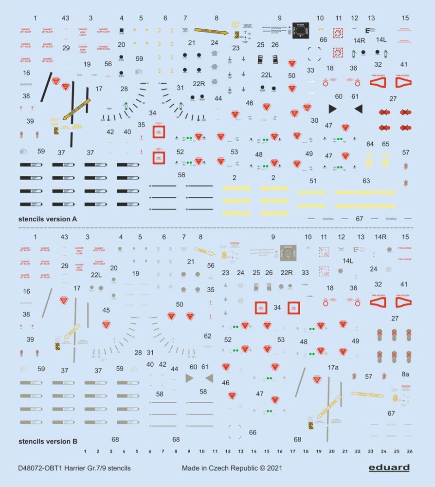 1/48 Decals Harrier Gr.7/9 stencils (REV/HAS)