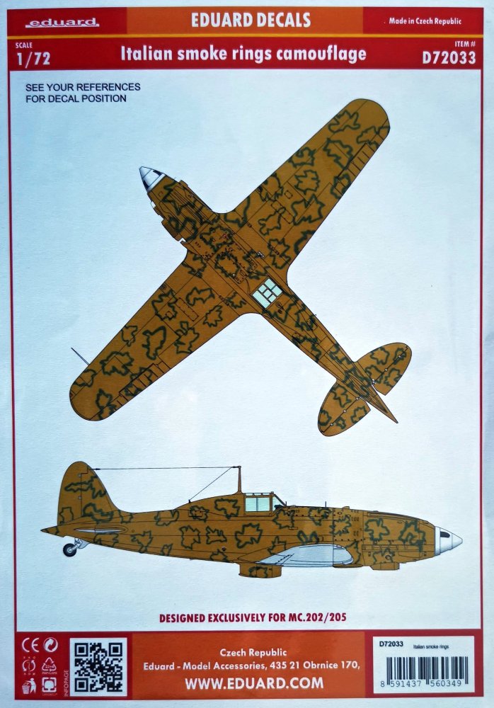 1/72 Decals Italian smoke rings camouflage