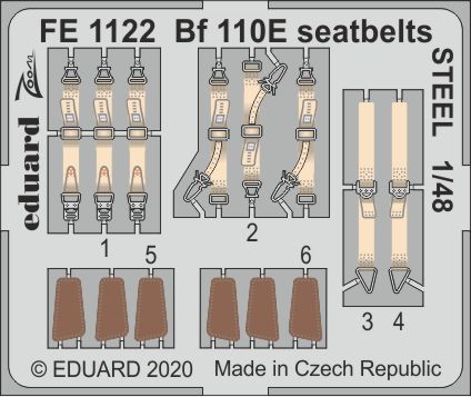 1/48 Bf 110E seatbelts STEEL (DRAG)