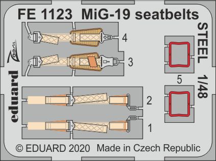 1/48 MiG-19 seatbelts STEEL (TRUMP/EDU)