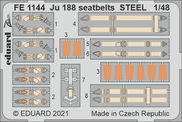 1/48 Ju 188 seatbelts STEEL (REV)