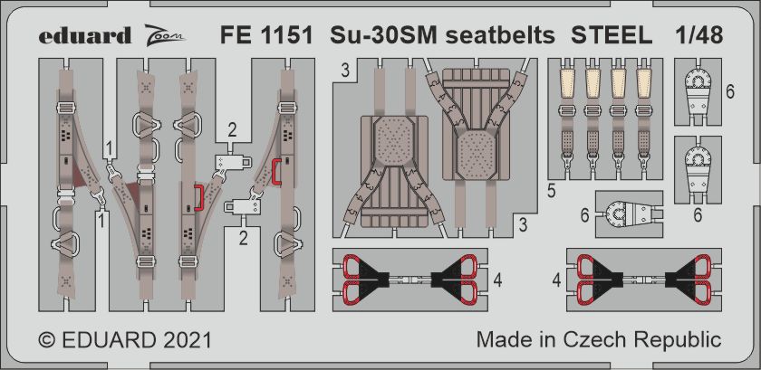 1/48 Su-30SM seatbelts STEEL (KITTYH)