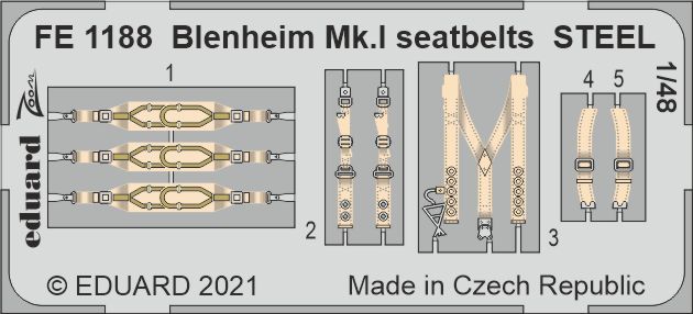 1/48 Blenheim Mk.I seatbelts STEEL (AIRF)