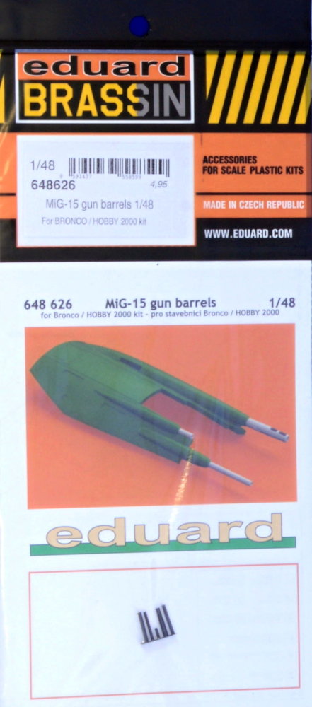 BRASSIN 1/48 MiG-15 gun barrels (BRONCO/H.2000)