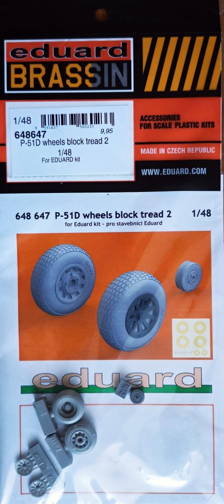 BRASSIN 1/48 P-51D wheels block tread 2 (EDU)