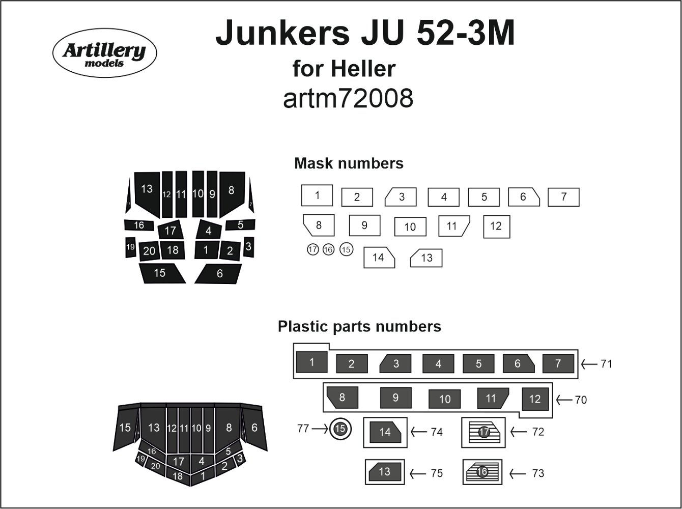 1/72 Masks for Junkers Ju 52-3M See (HELL)