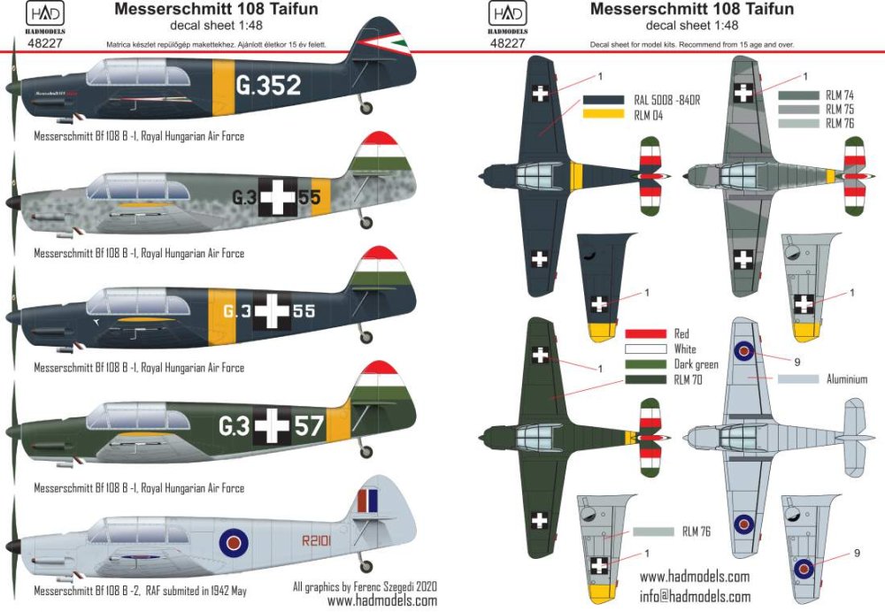 1/48 Decal Messerschmitt Bf 108 Taifun