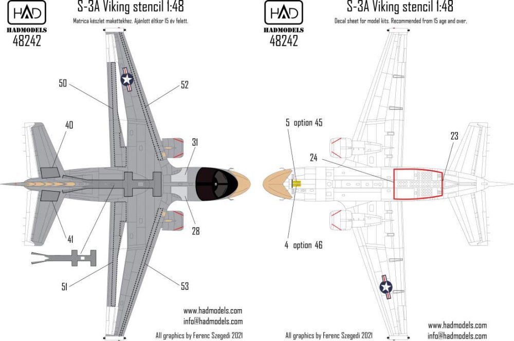 1/48 Decal S-3A Viking stencils