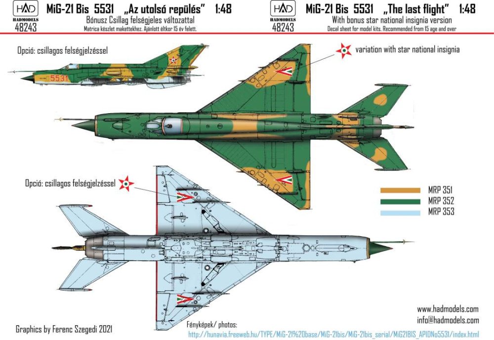 1/48 Decal MiG-21 Bis 5531 'The Last Flight'