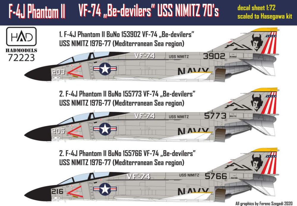 1/72 Decal F-4J Phantom II VF-74 - part 1
