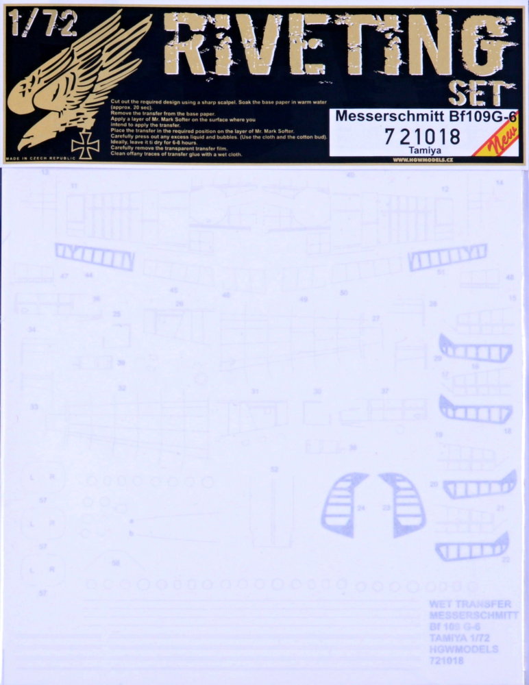 1/72 Messerschmitt Bf 109G-6 RIVETING SET (TAM)