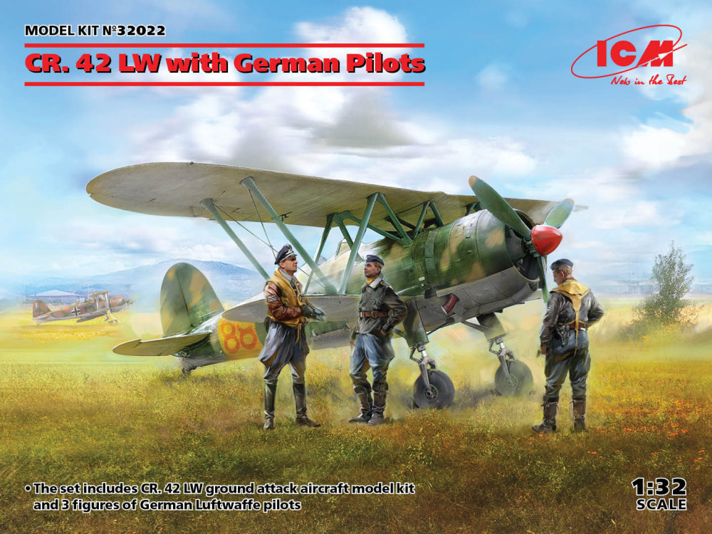1/32 Fiat CR.42 LW with German Pilots (3 fig.)