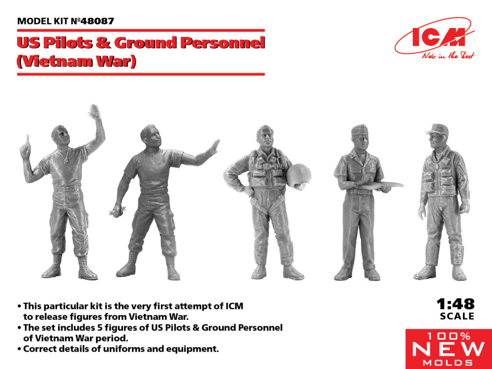 1/48 US Pilots & Ground Pers. Vietnam War (5 fig.)