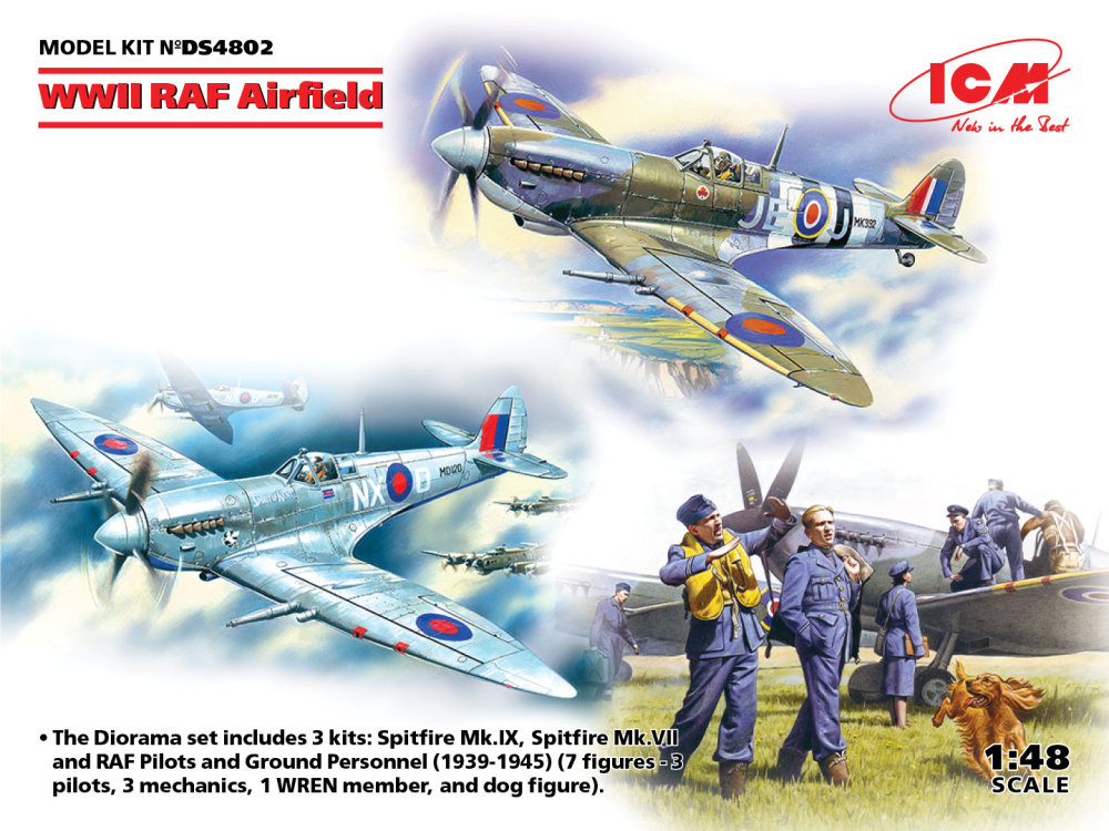1/48 RAF WWII Airfield (2x kits & 7 figures)