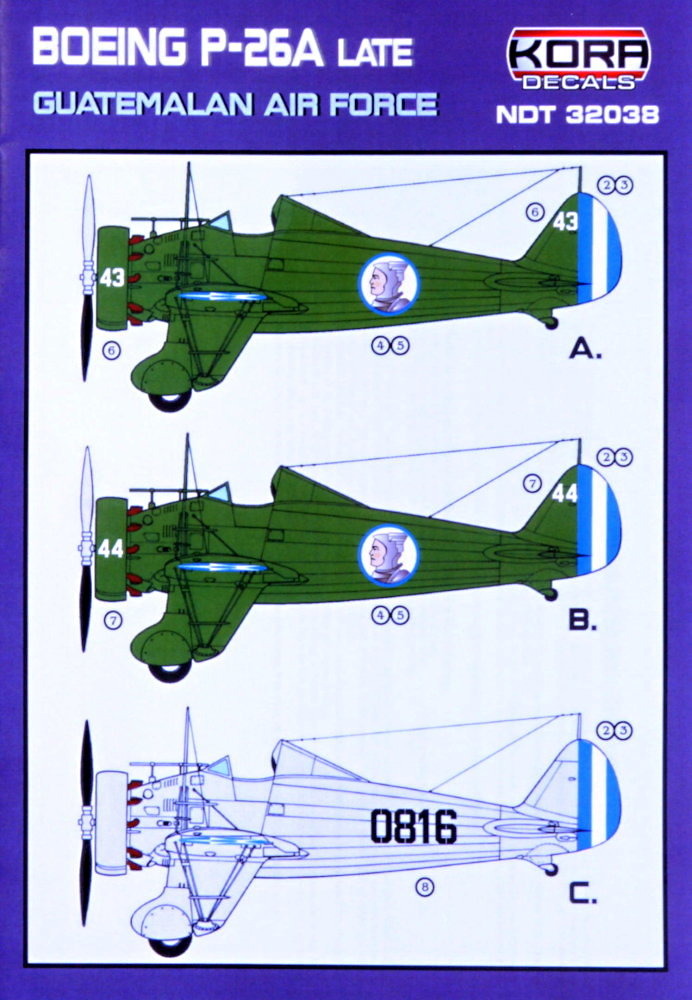 1/32 Decals Boeing P-26A Late Guatemalan A.F.