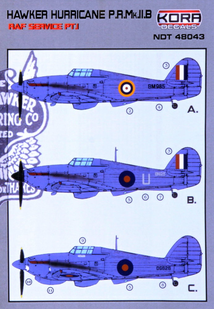 1/48 Decals H.Hurricane PR Mk.IIB RAF service Pt.1