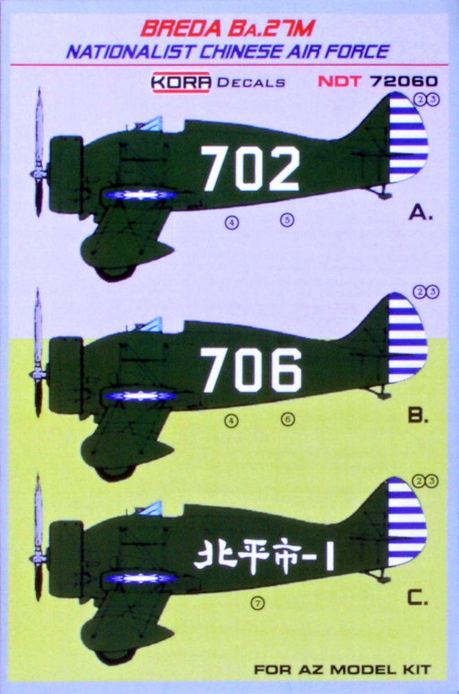 1/72 Decals Breda Ba.27M Nationalist Chinese AF