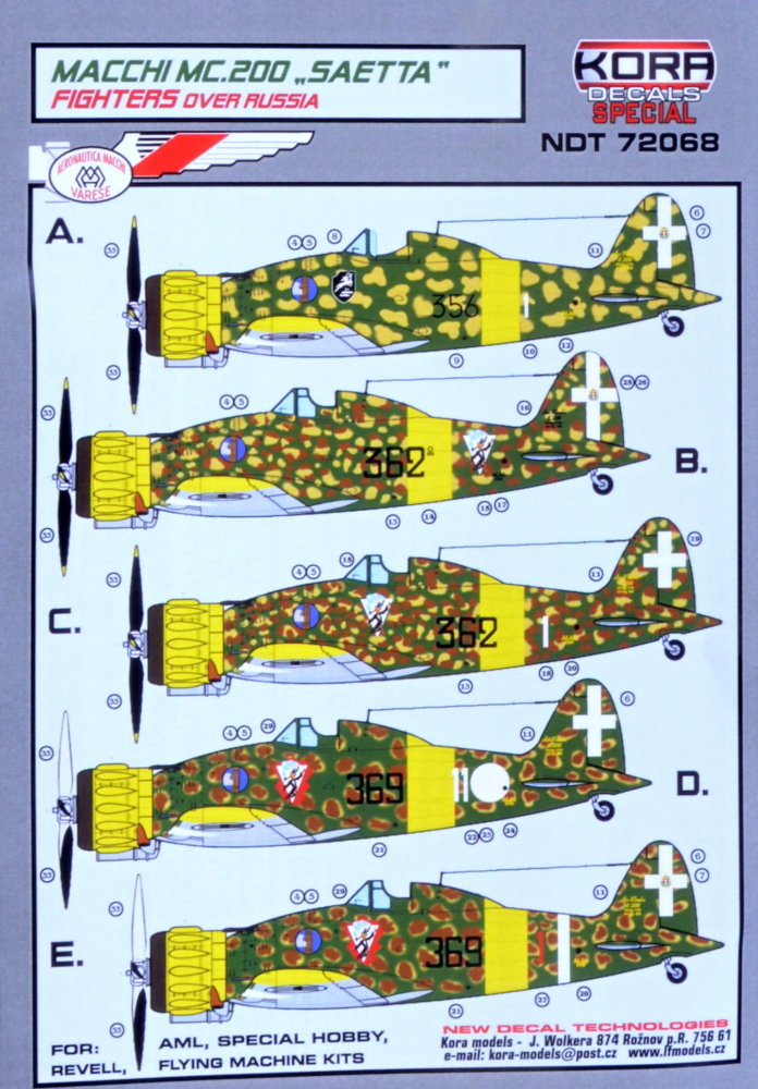 1/72 Decals MC.200 SAETTA Fighters over Russia