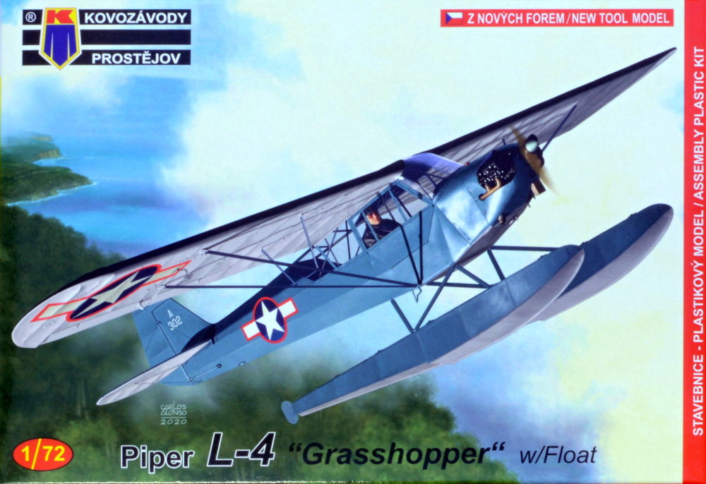 1/72 Piper L-4 Grasshopper w/Float (3x camo)