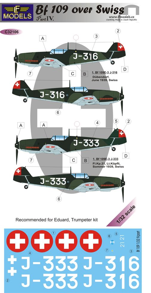 1/32 Decals Bf 109 over Swiss (EDU/TRUMP) Part 4